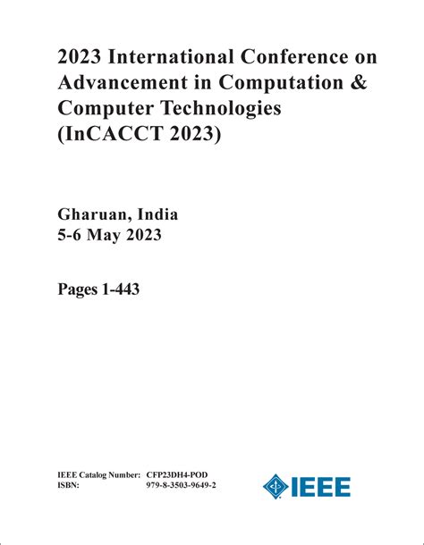 InCACCT 2023 – International Conference on Advancement in Comput.